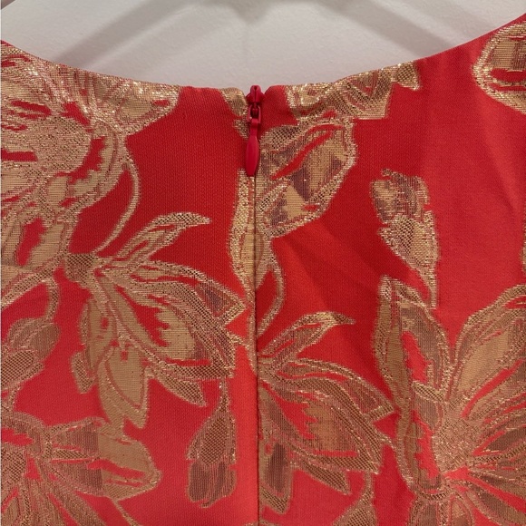 Vince Camuto Jacquard Cap-Sleeve Metallic Fit and Flare Dress Size 6 - Picture 7 of 12